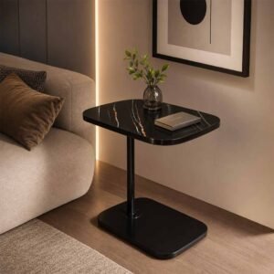 Height Adjustable C-Shaped Sofa Side Table