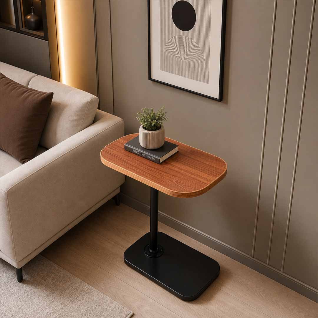 Height Adjustable C-Shaped Sofa Side Table - Image 5